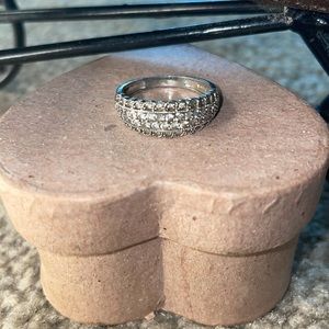 Sterling silver .925 cubic zirconia cocktail ring